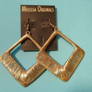 Melissa Originals square ⬛ gold earrings.